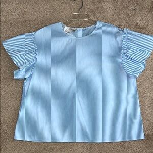 Sara Campbell Blue and White Striped Top
